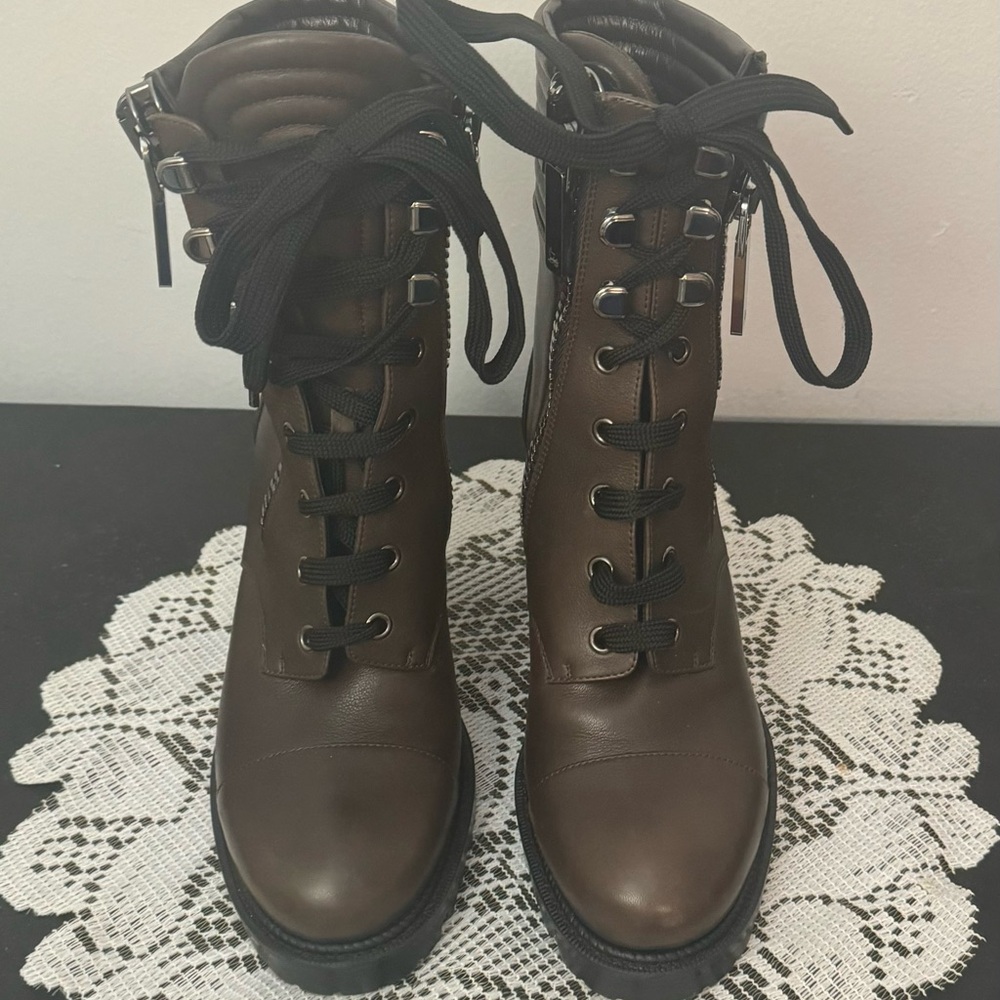 Christian Louboutin heeled combat boots size 37 1/2.